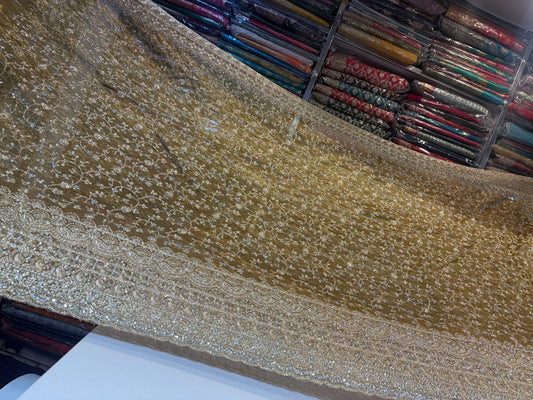 Eye catching golden saree