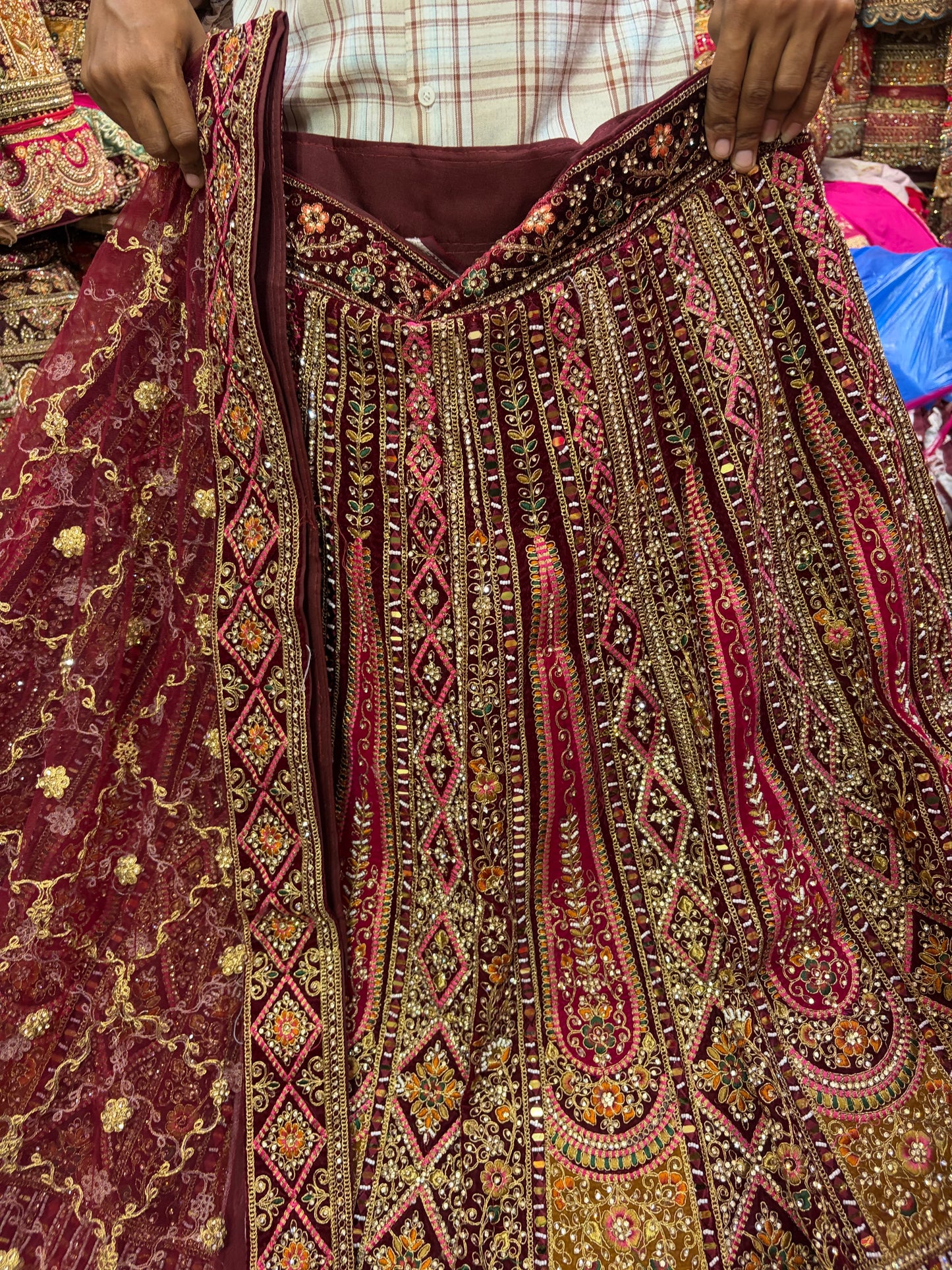 Maroon bridal Lehenga