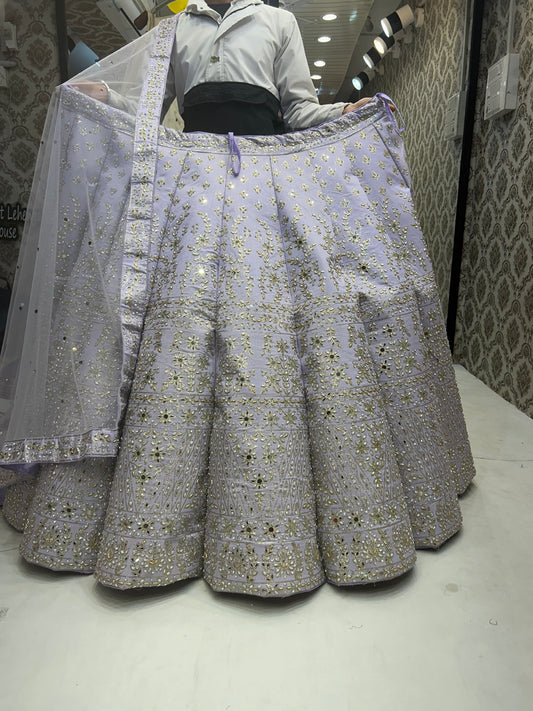 Girlish LIGHT PURPLE White Grey Lehenga