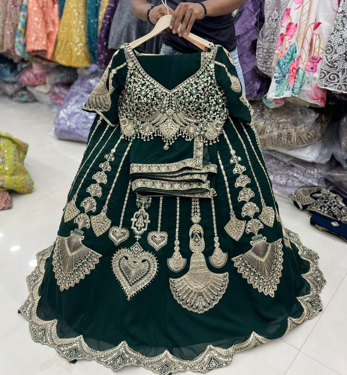 Black Crop Top Lehenga