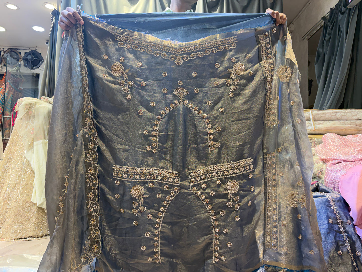 Grey Blue Lehenga