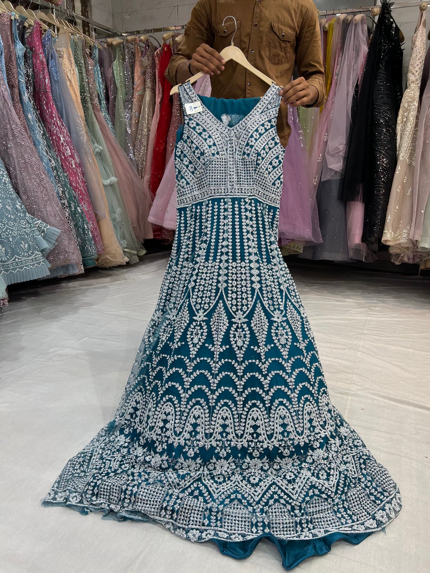 Rama green blue gown