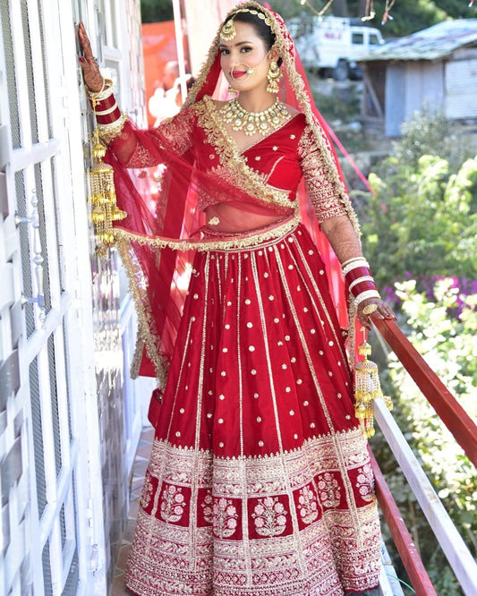 Attractive Red bridal lehenga Happy Customer