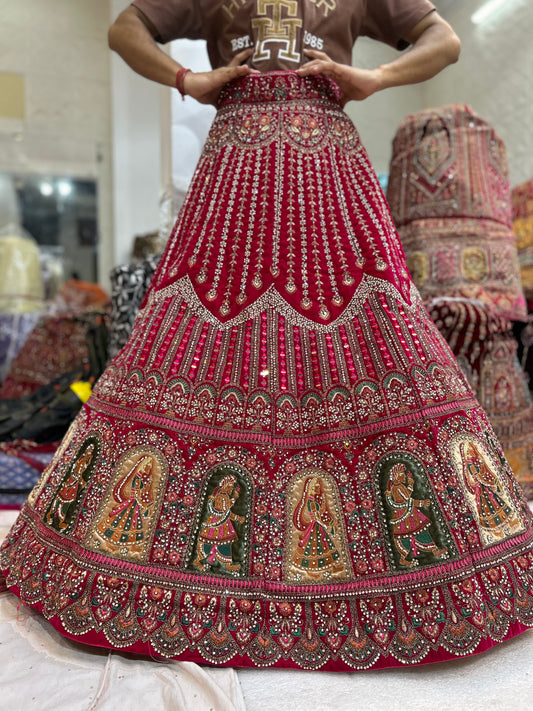 مذهلة راني الوردي دولي بارات Jhumka Bridal Lehenga