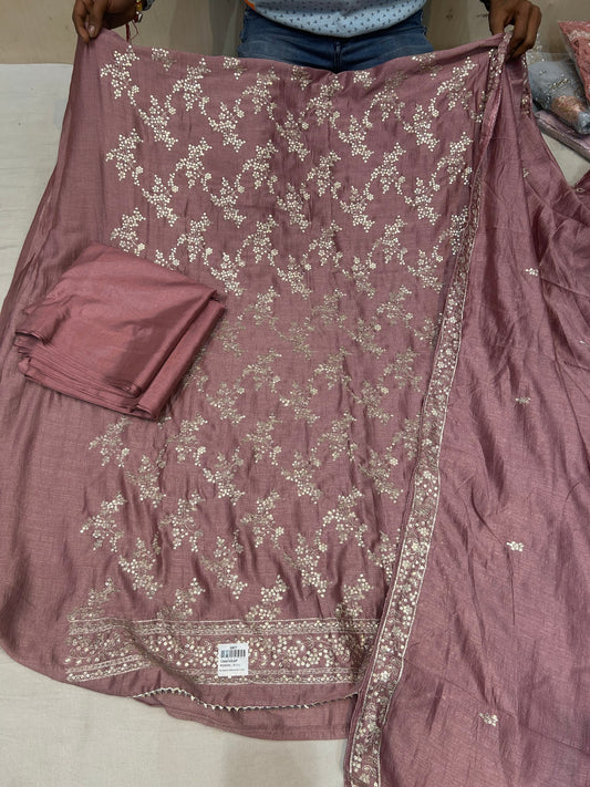 Lovely Onion Pink Brown ladies suit