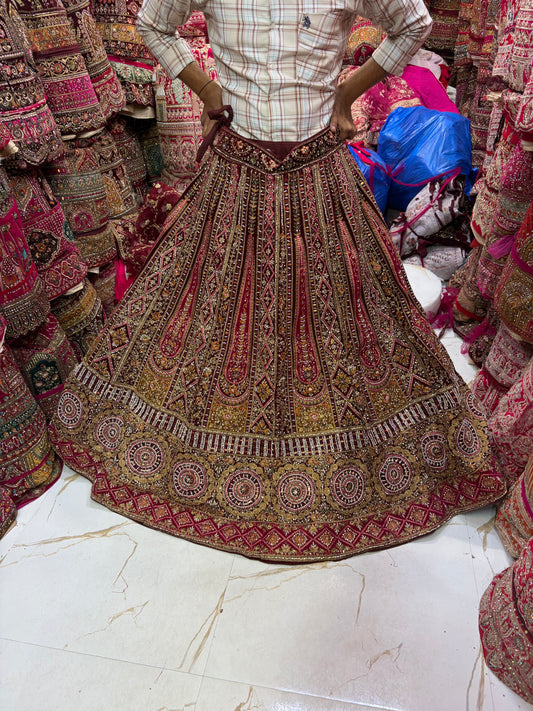 Maroon bridal Lehenga
