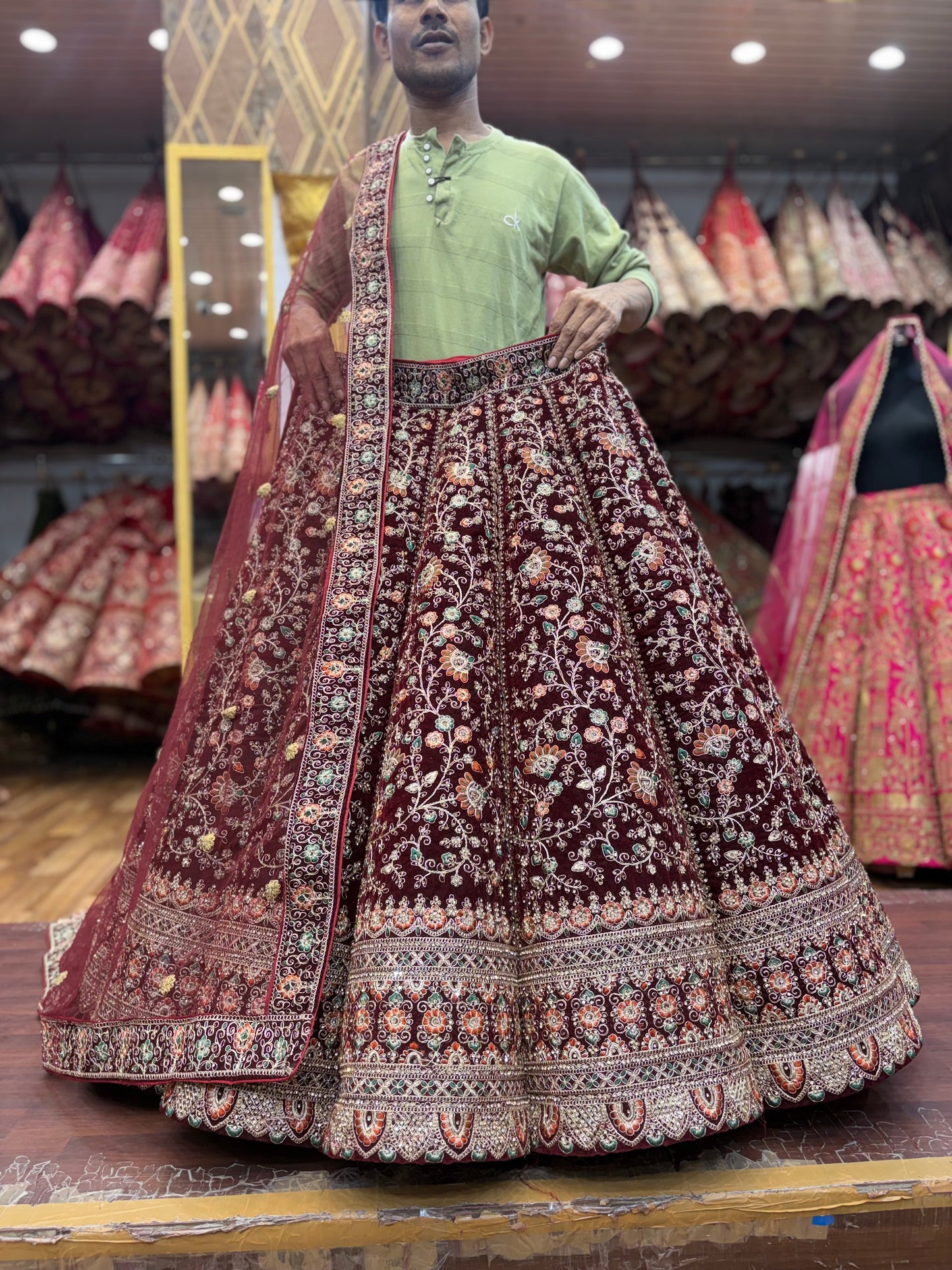 Gorgeous Maroon Ball bridal Lehenga