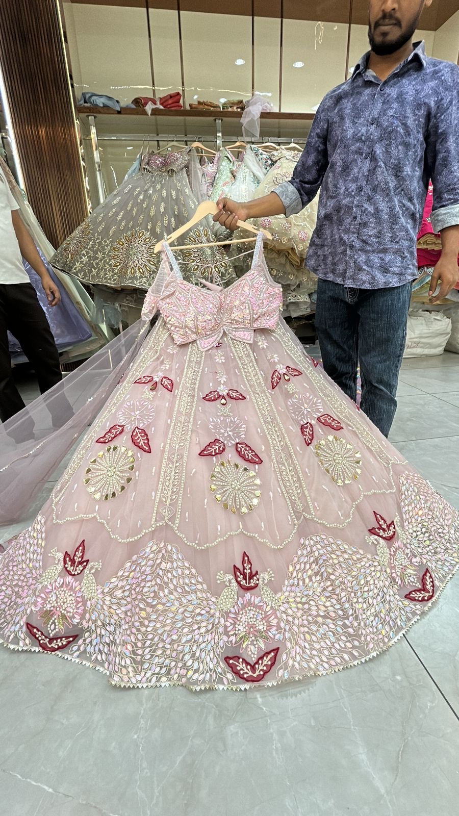Pdp Baby Pink Crop Top Lehenga