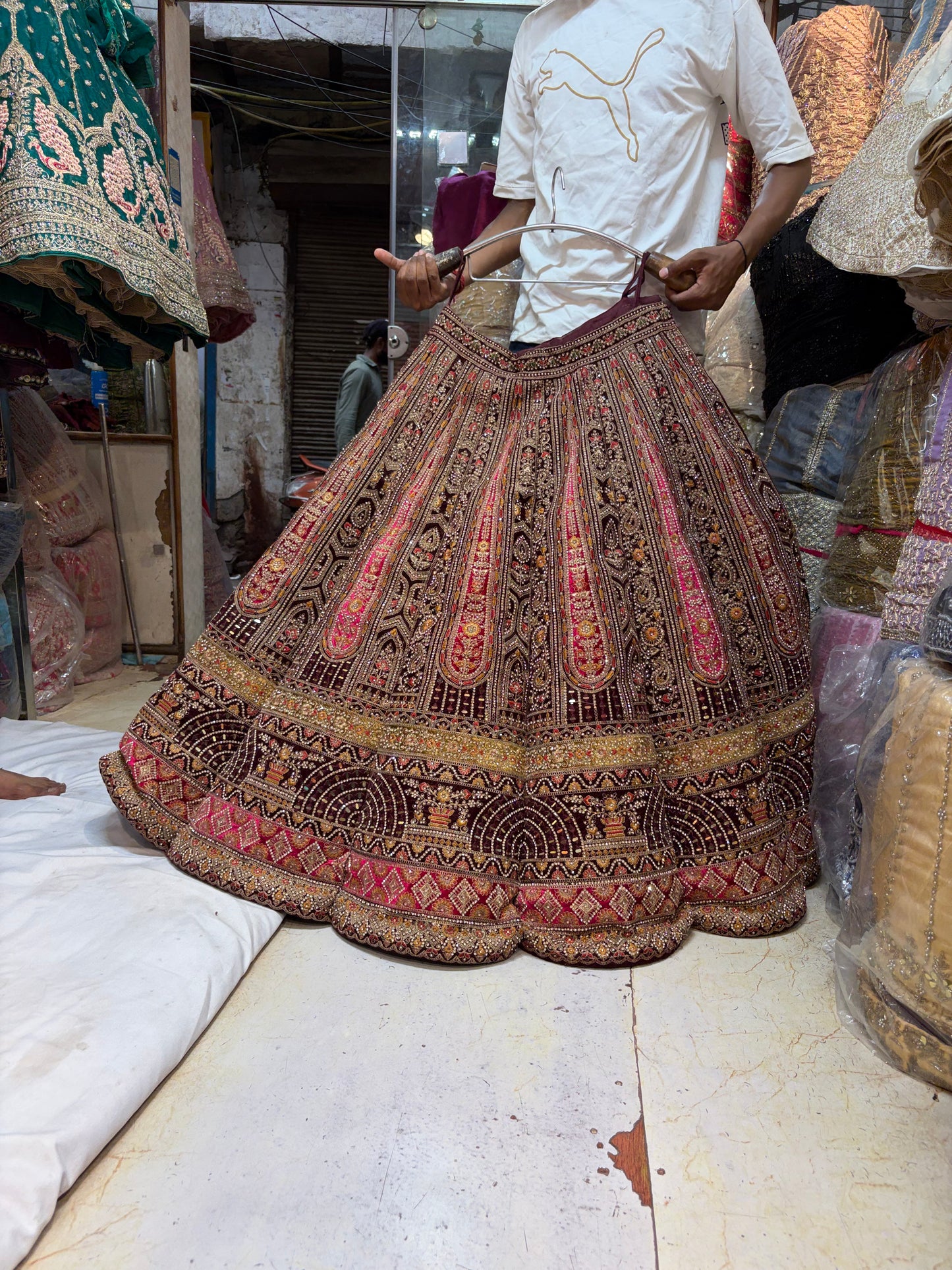 Maroon Ball Bridal Designer Lehenga