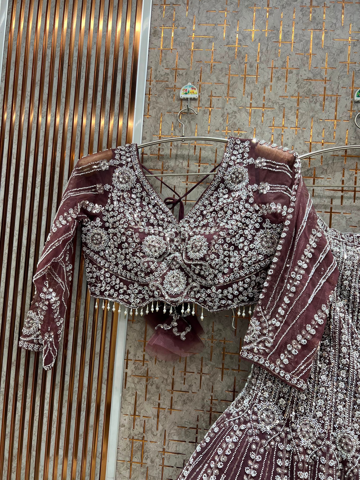 Golden Fish Cut Crop Top Lehenga - Shopping World