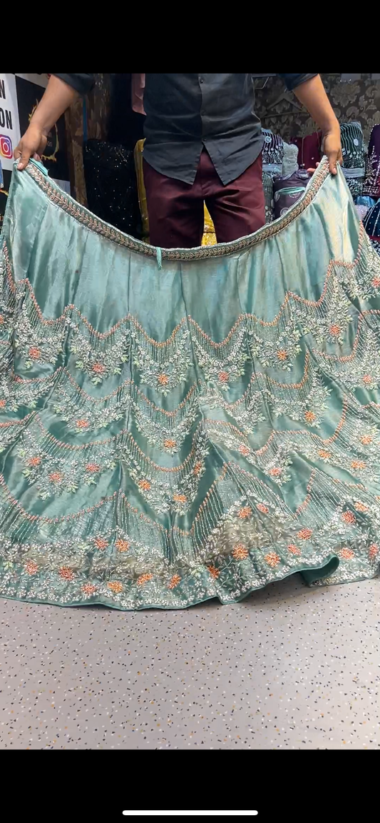 WOW aqua blue Lehenga