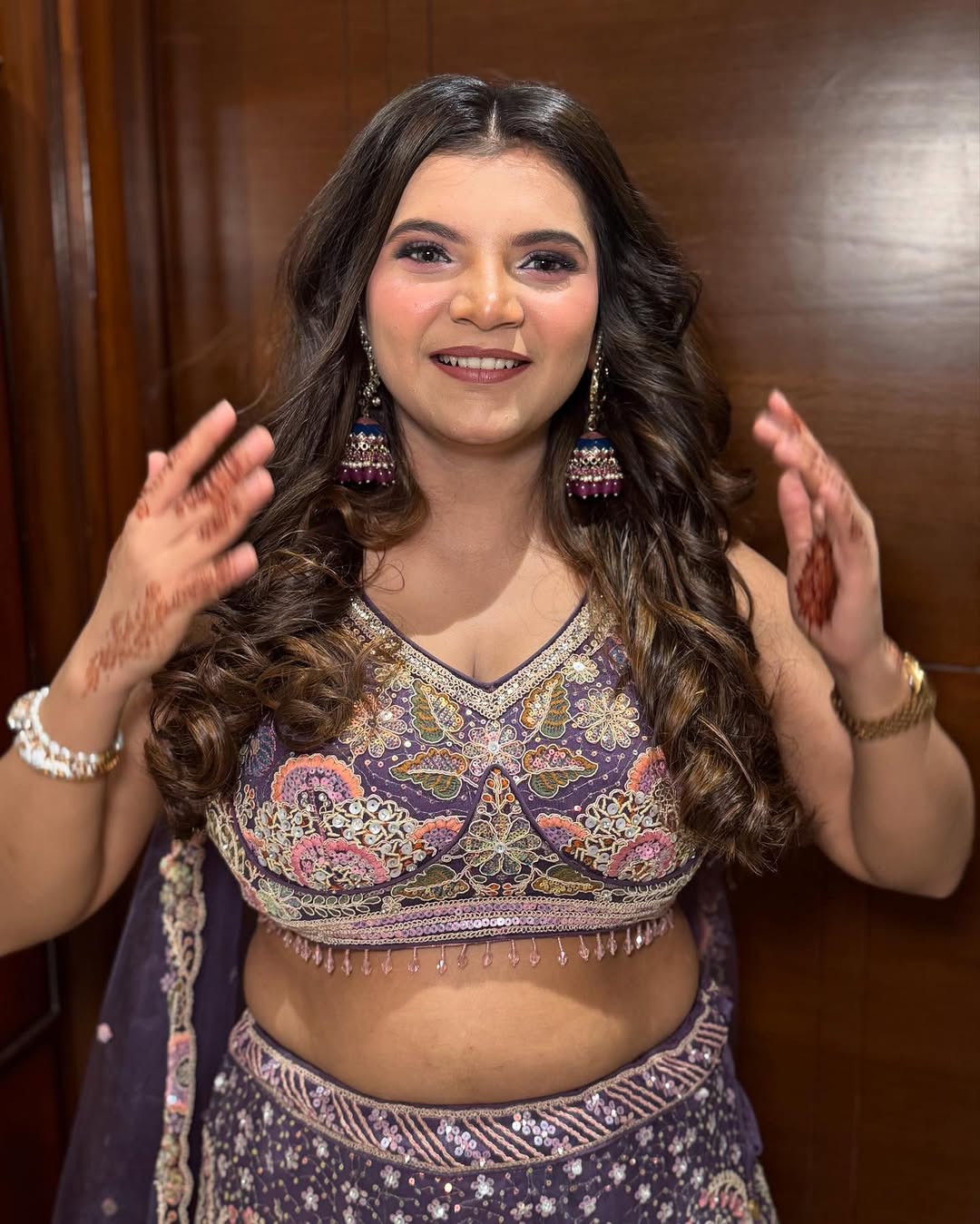 Blue Net Heavy Embroidered Multi-Color Sequins Zarkan Mirror Work Lehenga