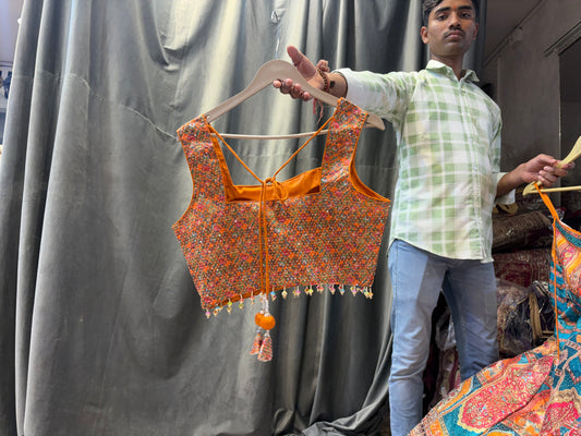 Mustard Crop Top Lehenga