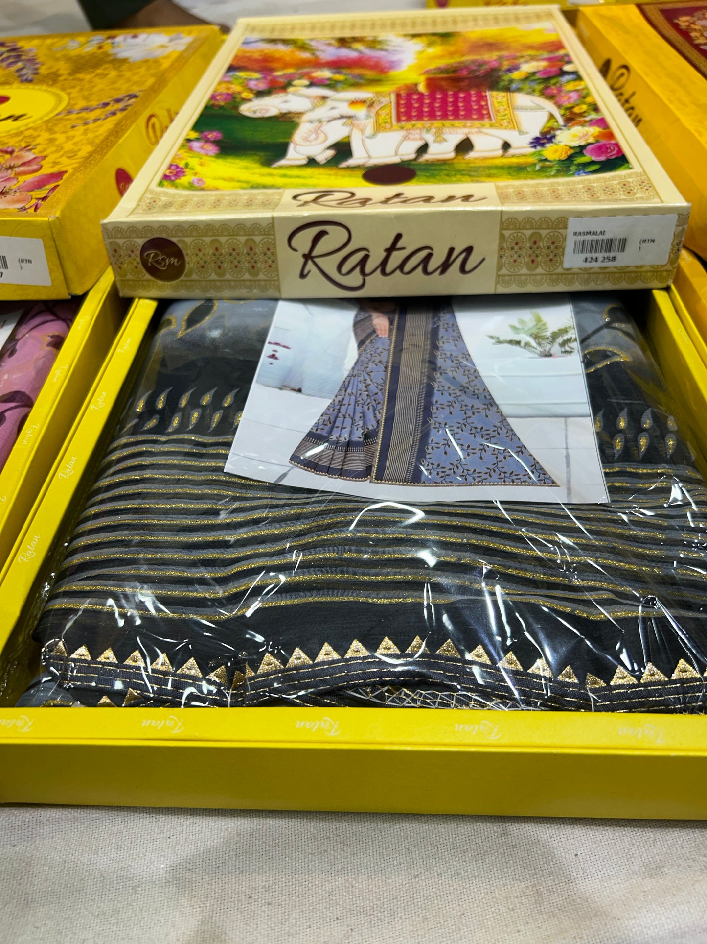 Elegant blue grey saree