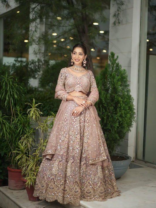 Lovely Light pink peacock crop top Lehenga Happy Customer
