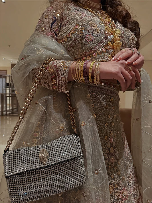 Astonishing pista green peacock crop top Lehenga Happy Customer