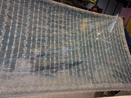 Majestic Light green Saree