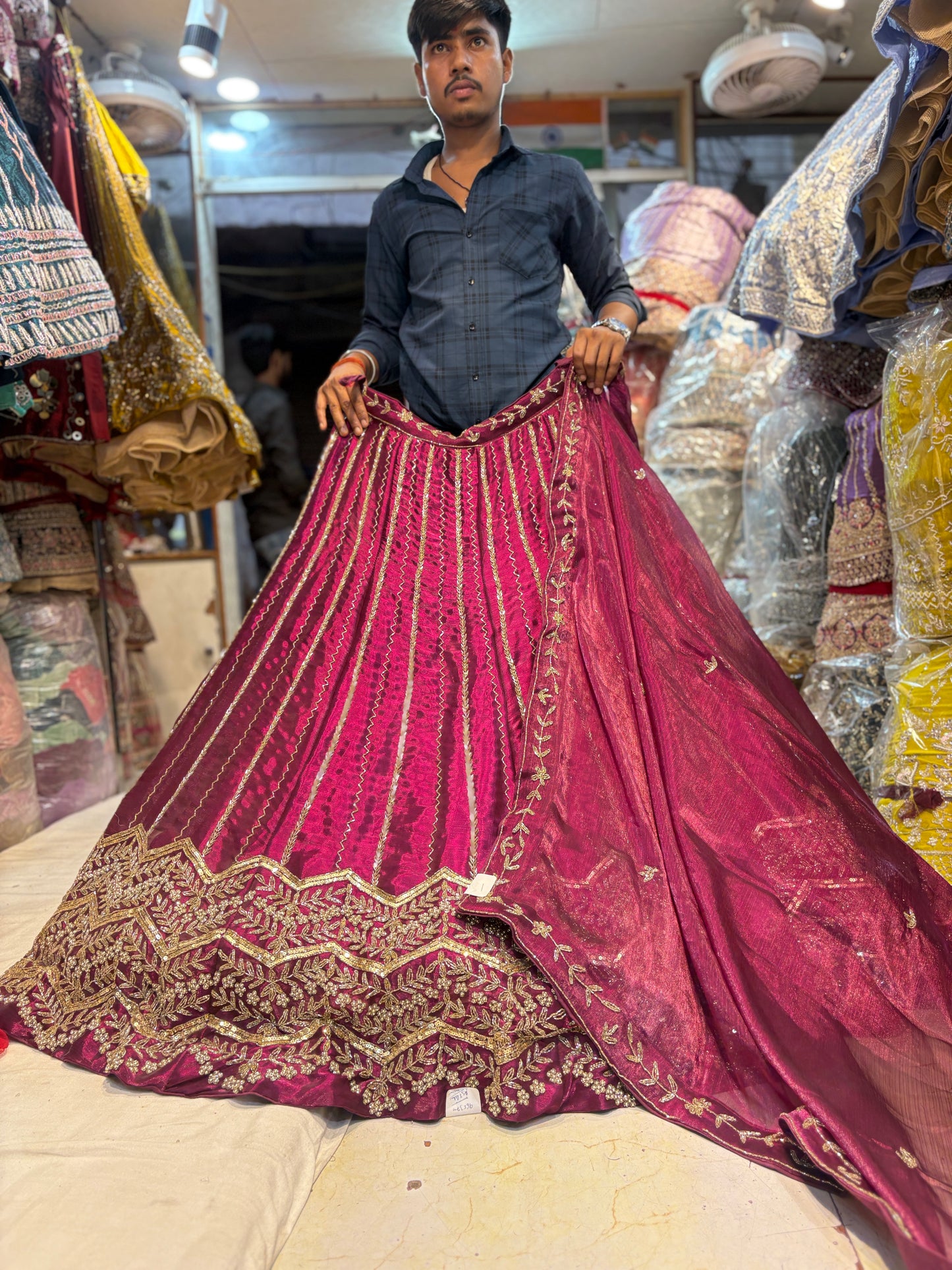 Fantastic maroon pink wine Lehenga