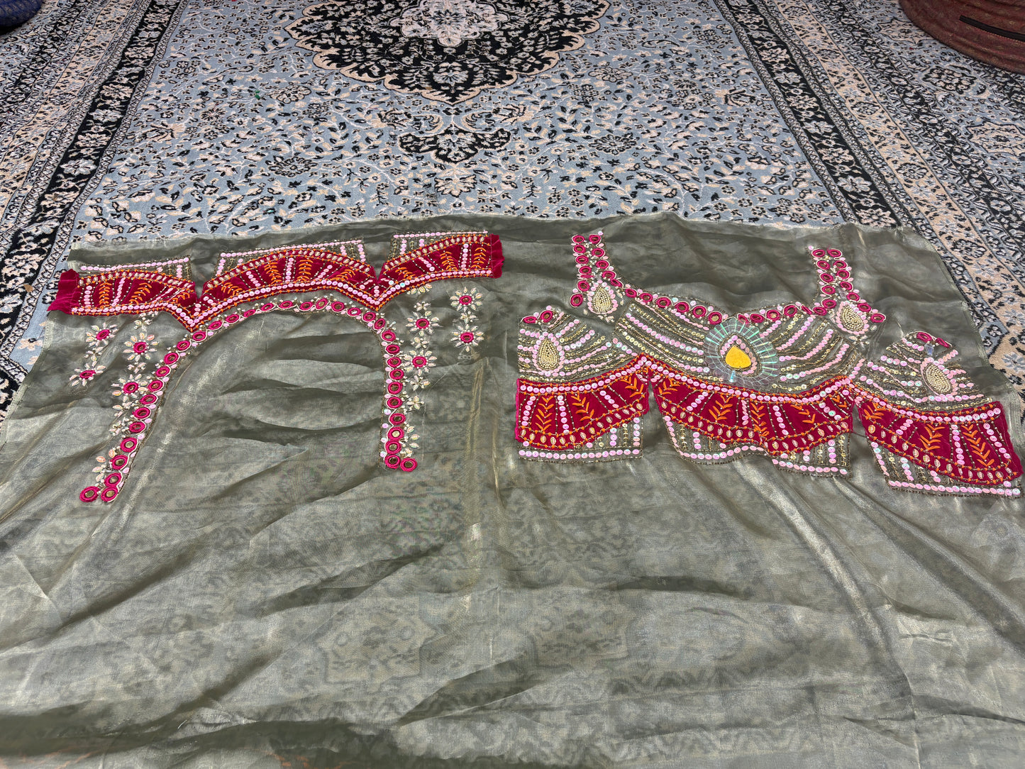 Increíble lehenga verde