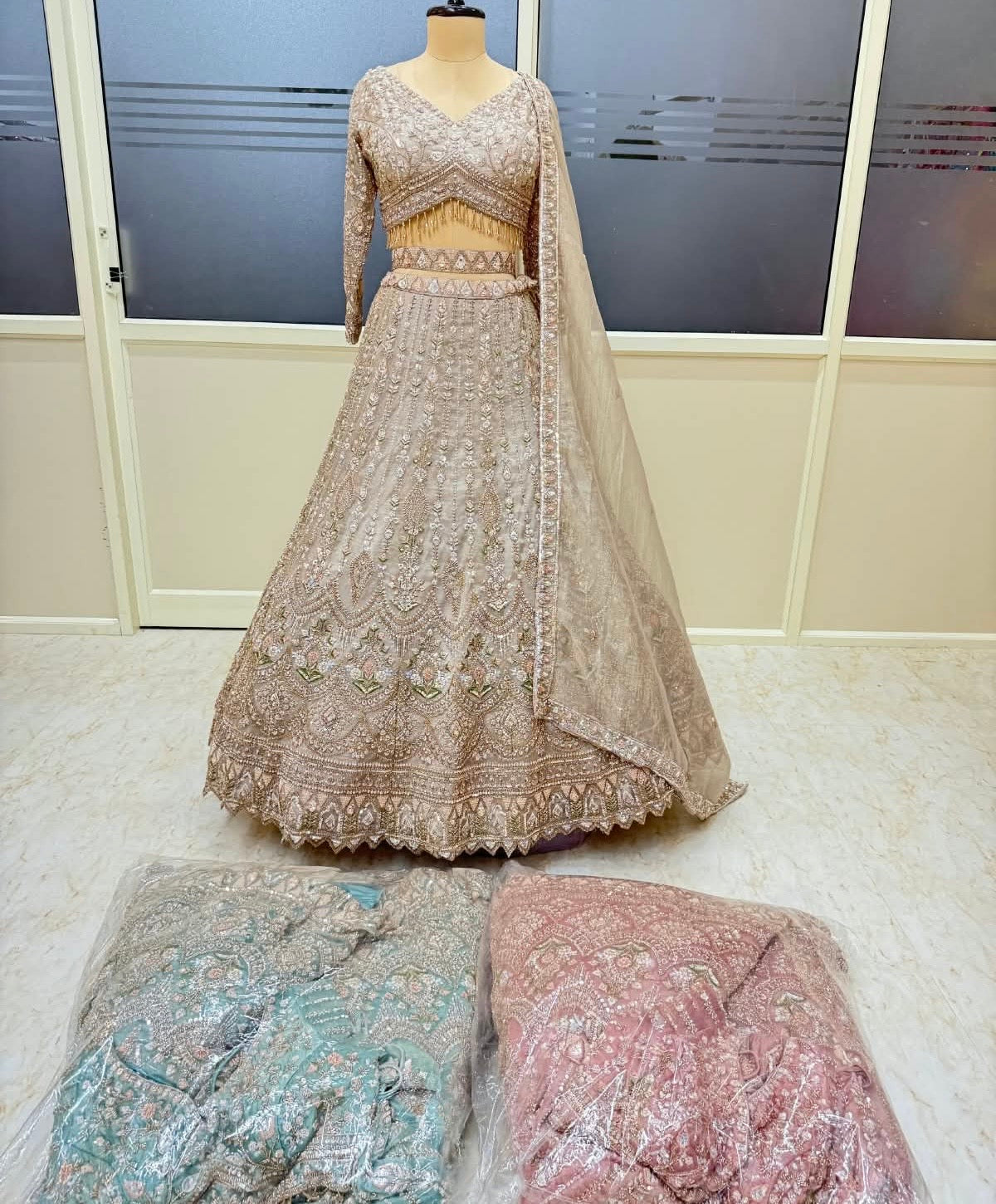 Pink golden blue crop top