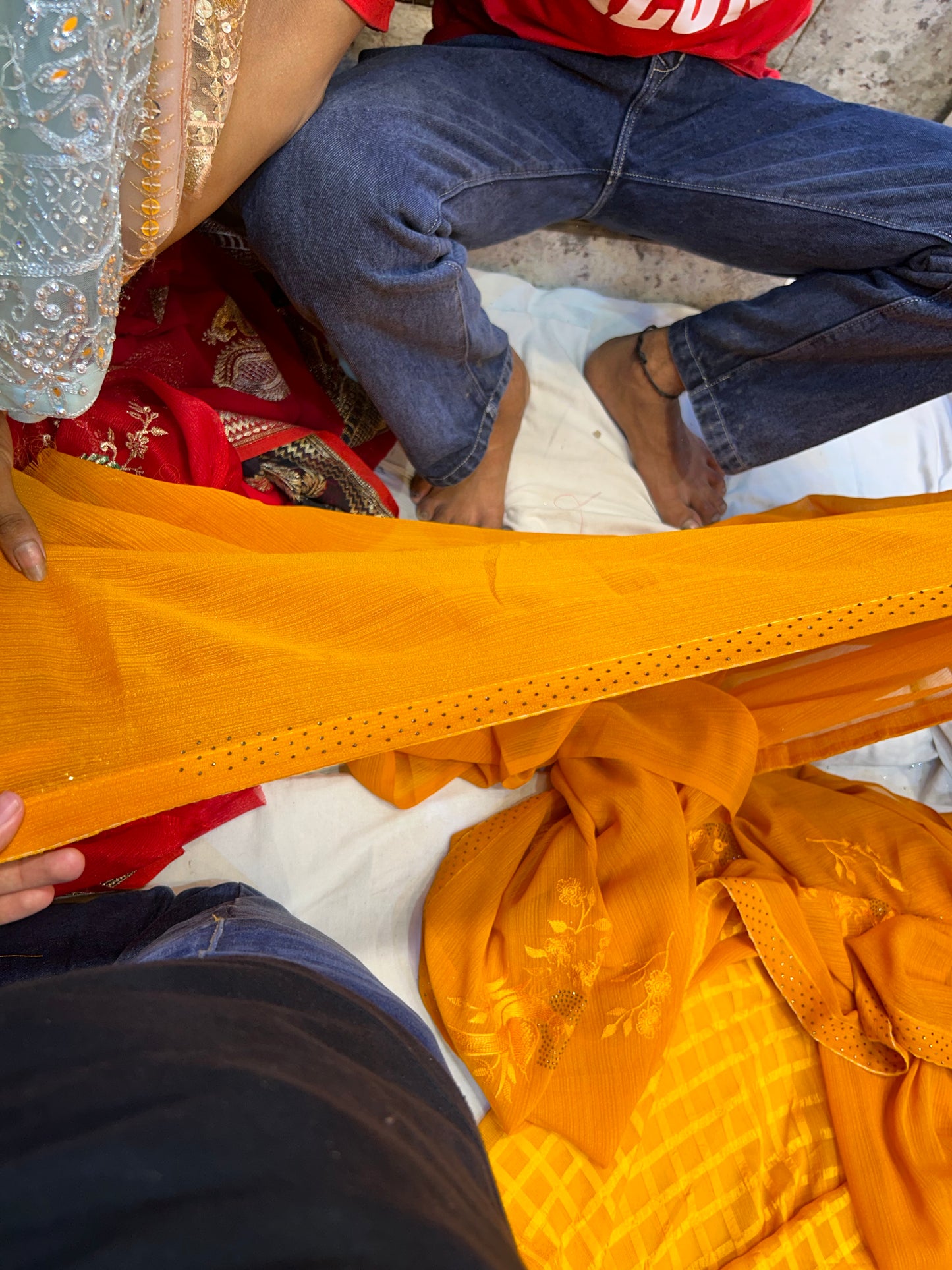 Yellow haldi mehendi saree