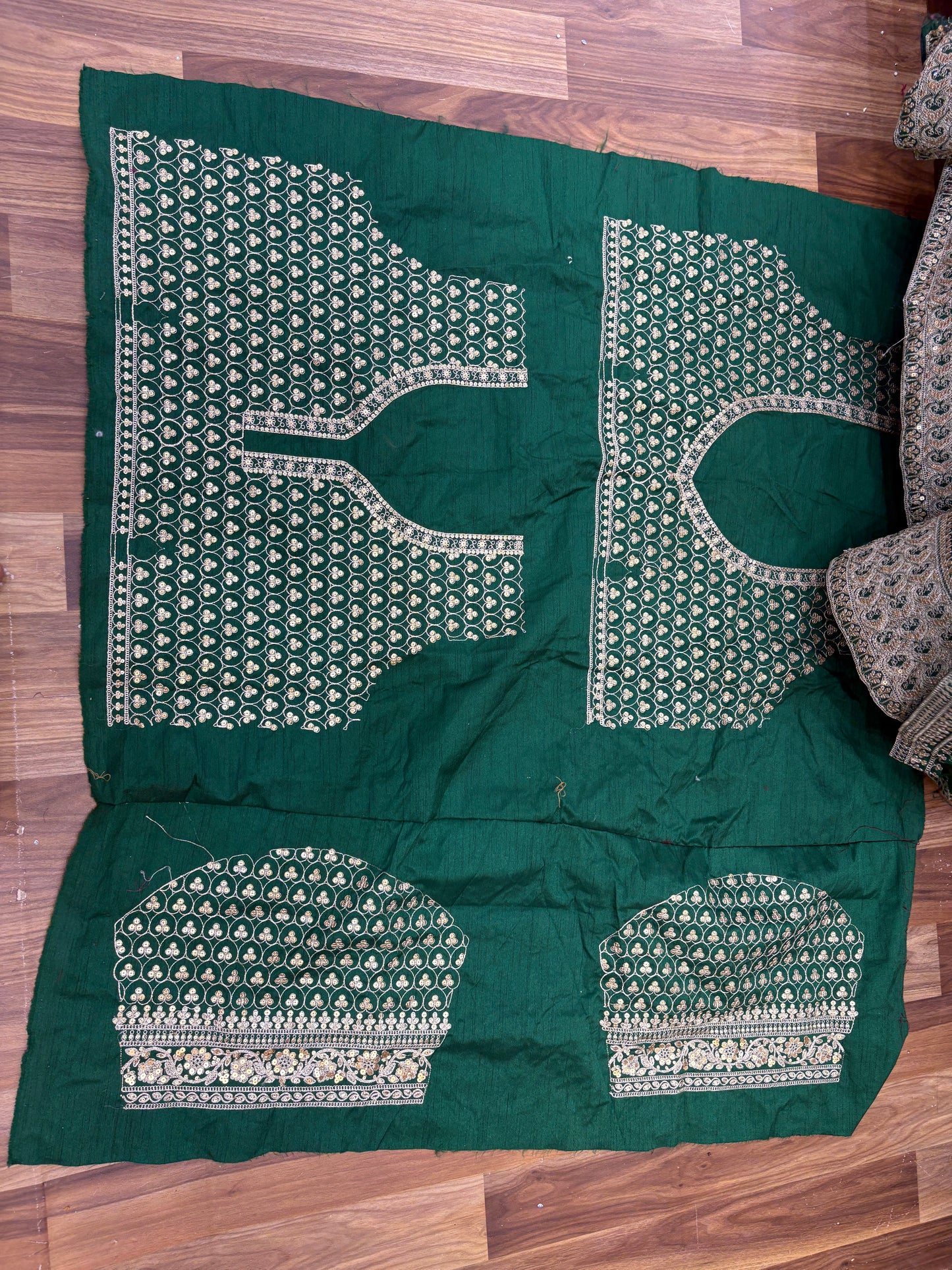 Amazing green machine work Lehenga