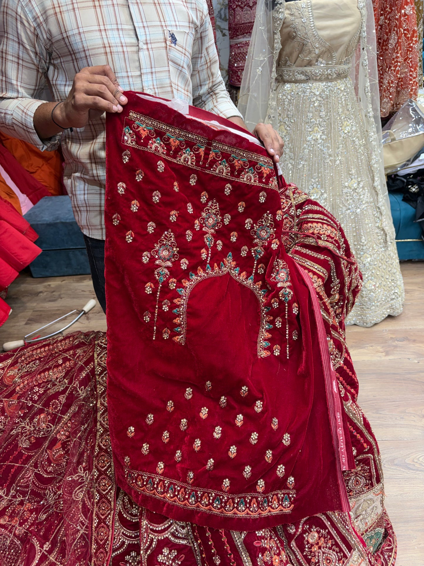 Maroon Gajraj Ball Bridal Lehenga