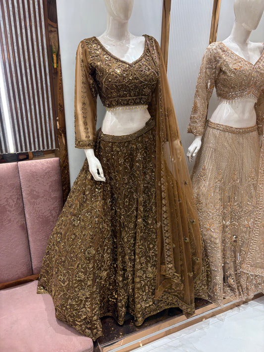 Amazing golden Crop top Lehenga