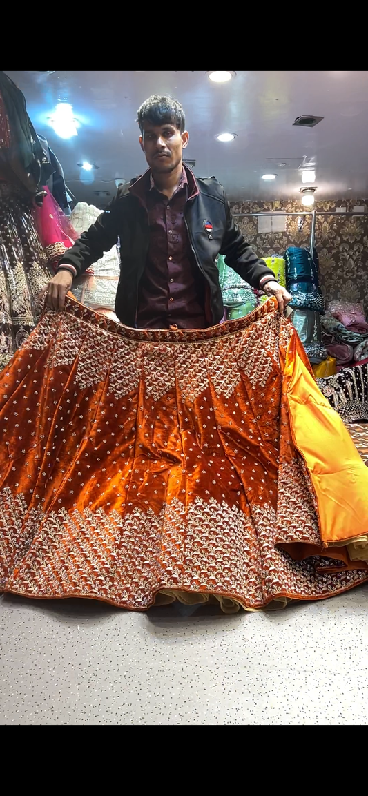 Astonishing Pattern Mustard Lehenga