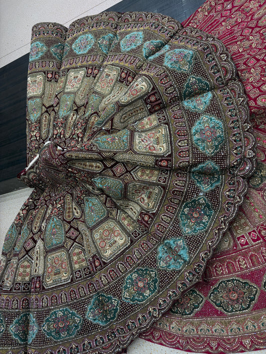 Majestic maroon bridal Lehenga