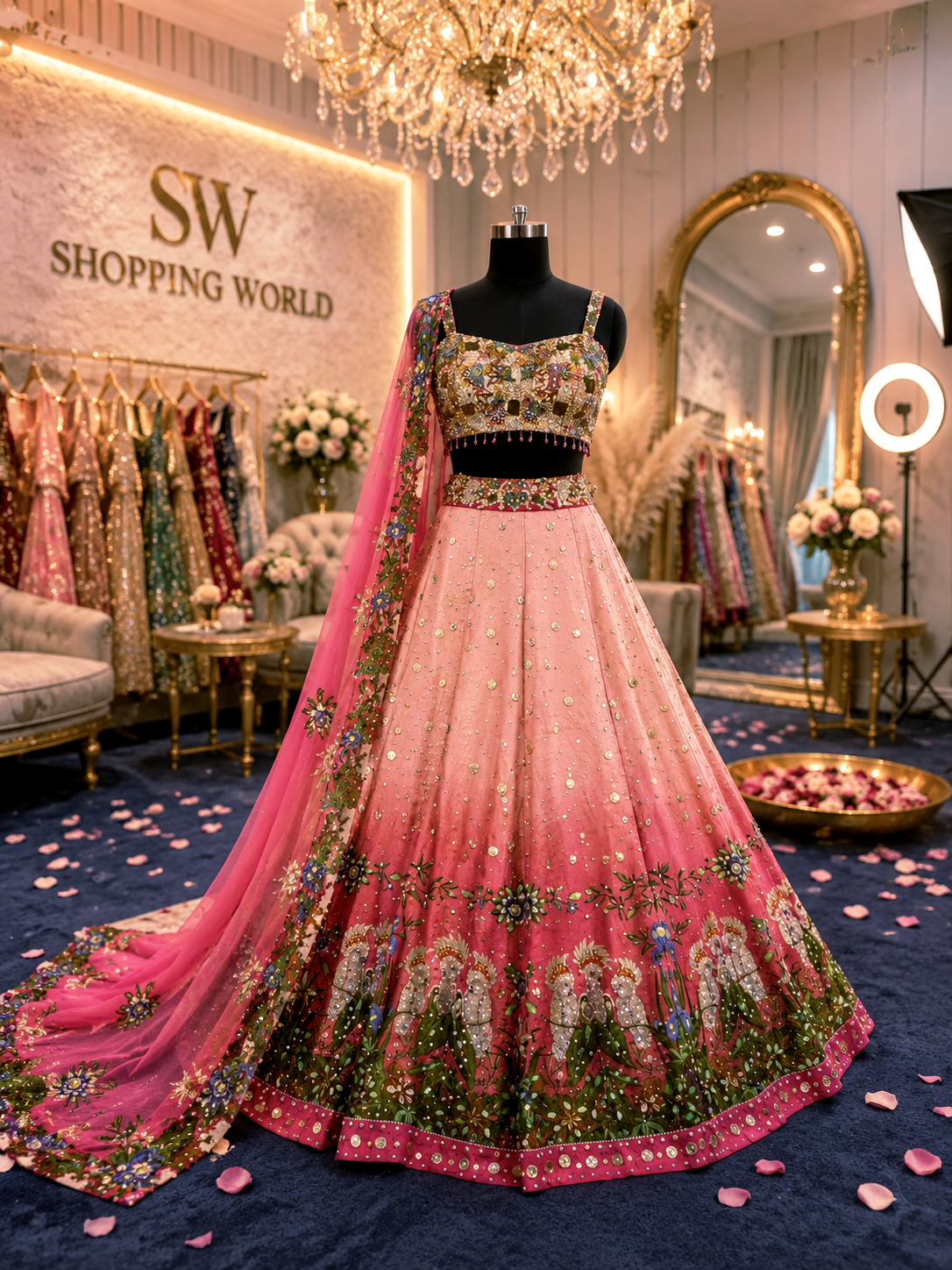 Pink Pdp Crop Top Lehenga