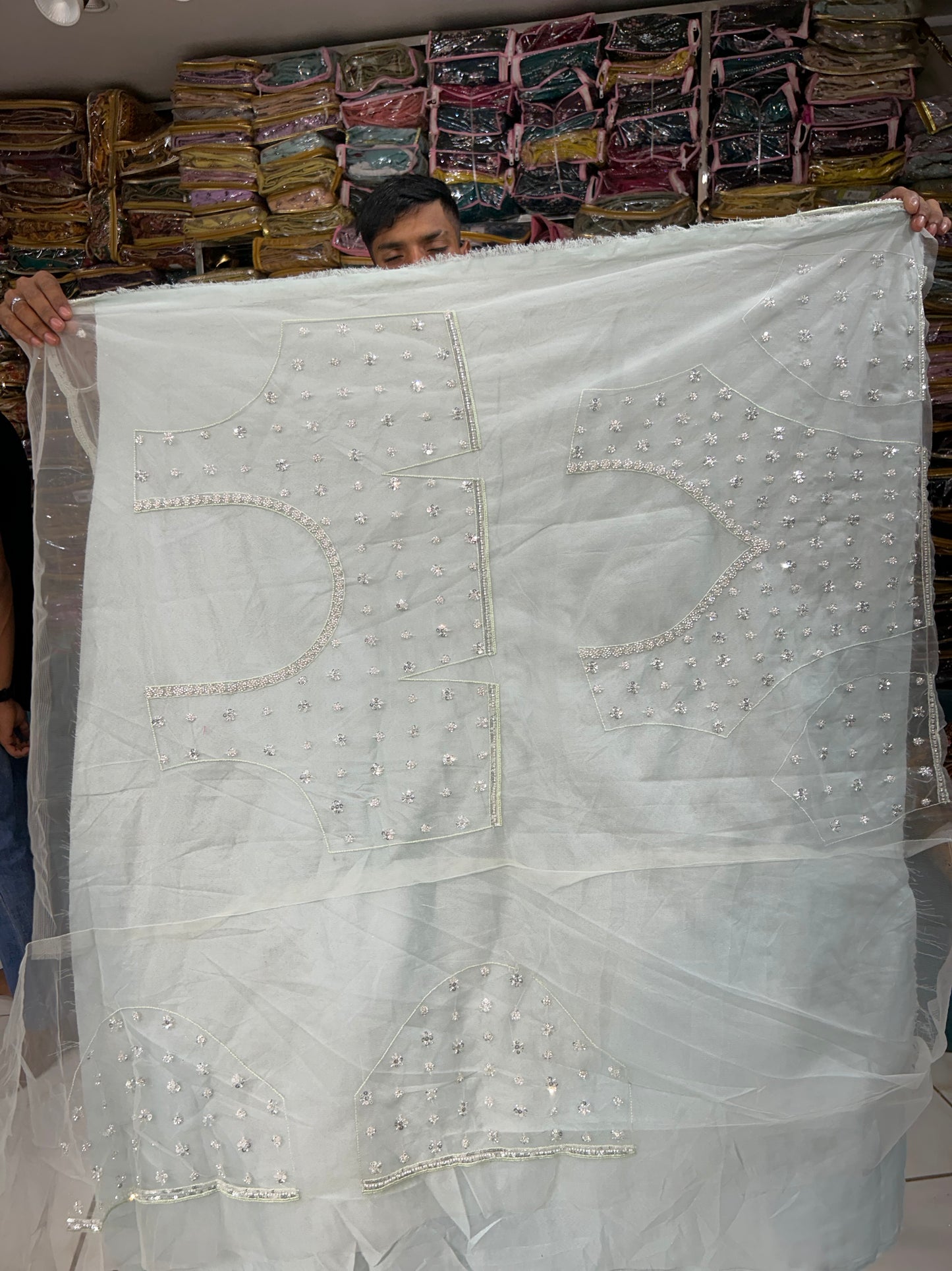 Stunning white aqua green Lehenga đ