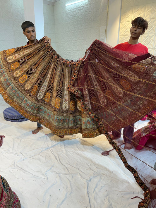 Maroon bridal Lehenga
