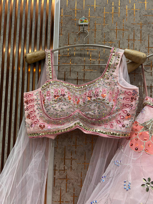 Pink Pdp Crop Top Lehenga