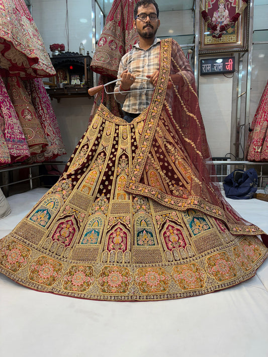 Awesome maroon bridal Lehenga