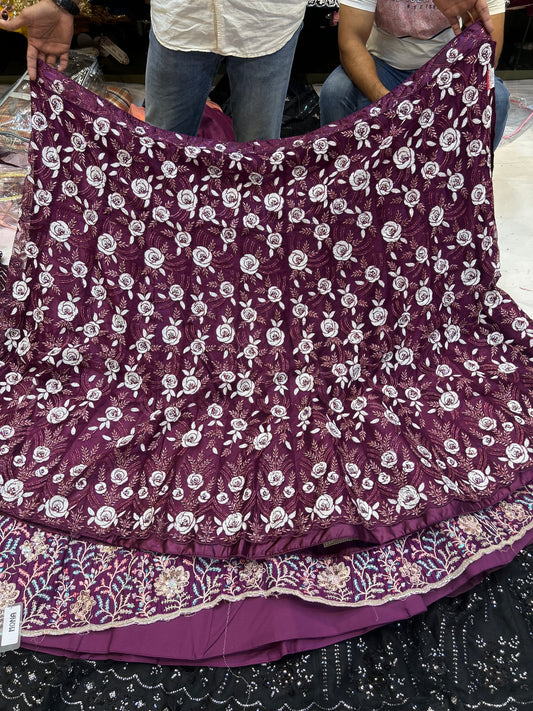 جذابة البنفسج الأرجواني lehenga
