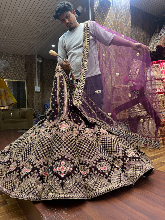 Fabulous maroon ball bridal Lehenga