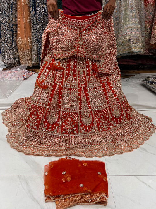 Baby Pink Crop Top Lehenga