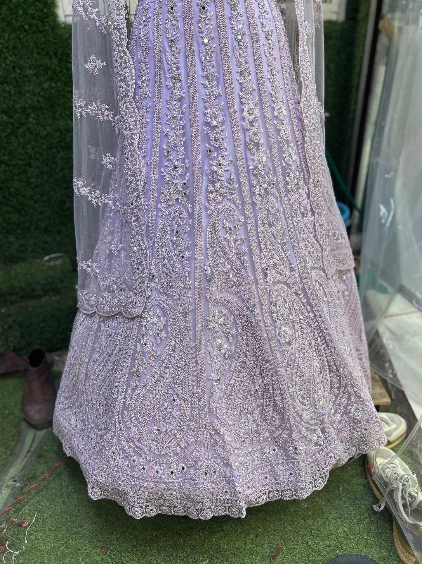 Girlish partywear lilac pink lehenga