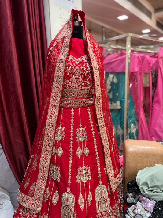 Rani pink Bridal Lehenga