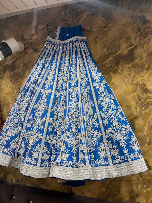 Silver Blue Designer Lehenga