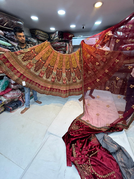 Golden mustard bridal lehenga