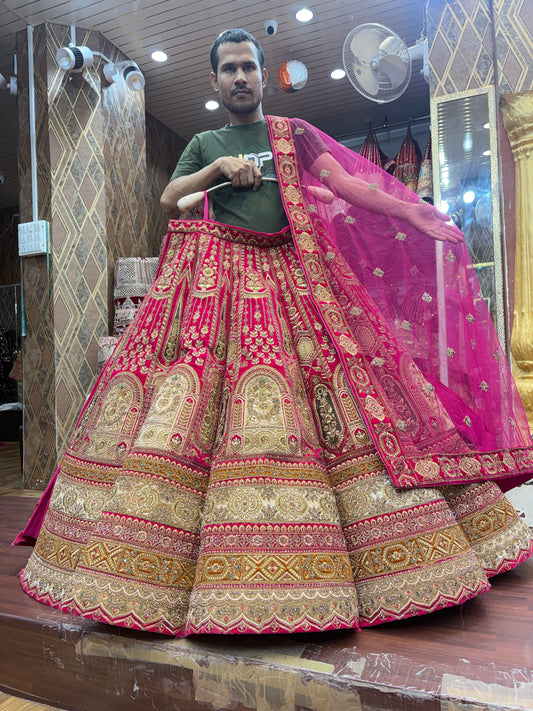 Engaging maroon ball bridal Lehenga