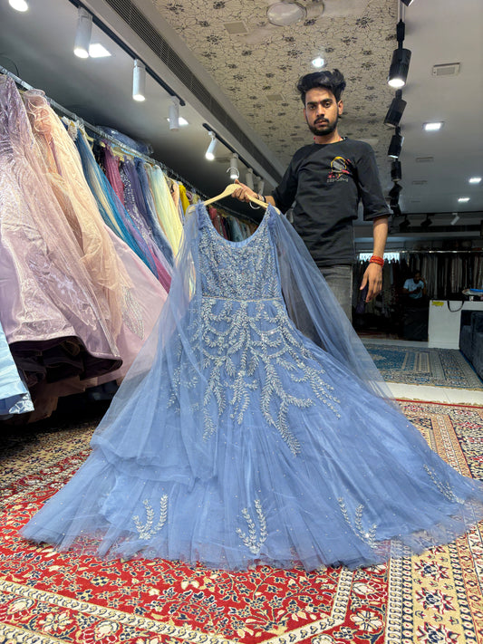 Attractive blue cindrella gown