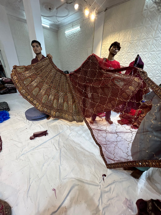 Attractive maroon bridal Lehenga