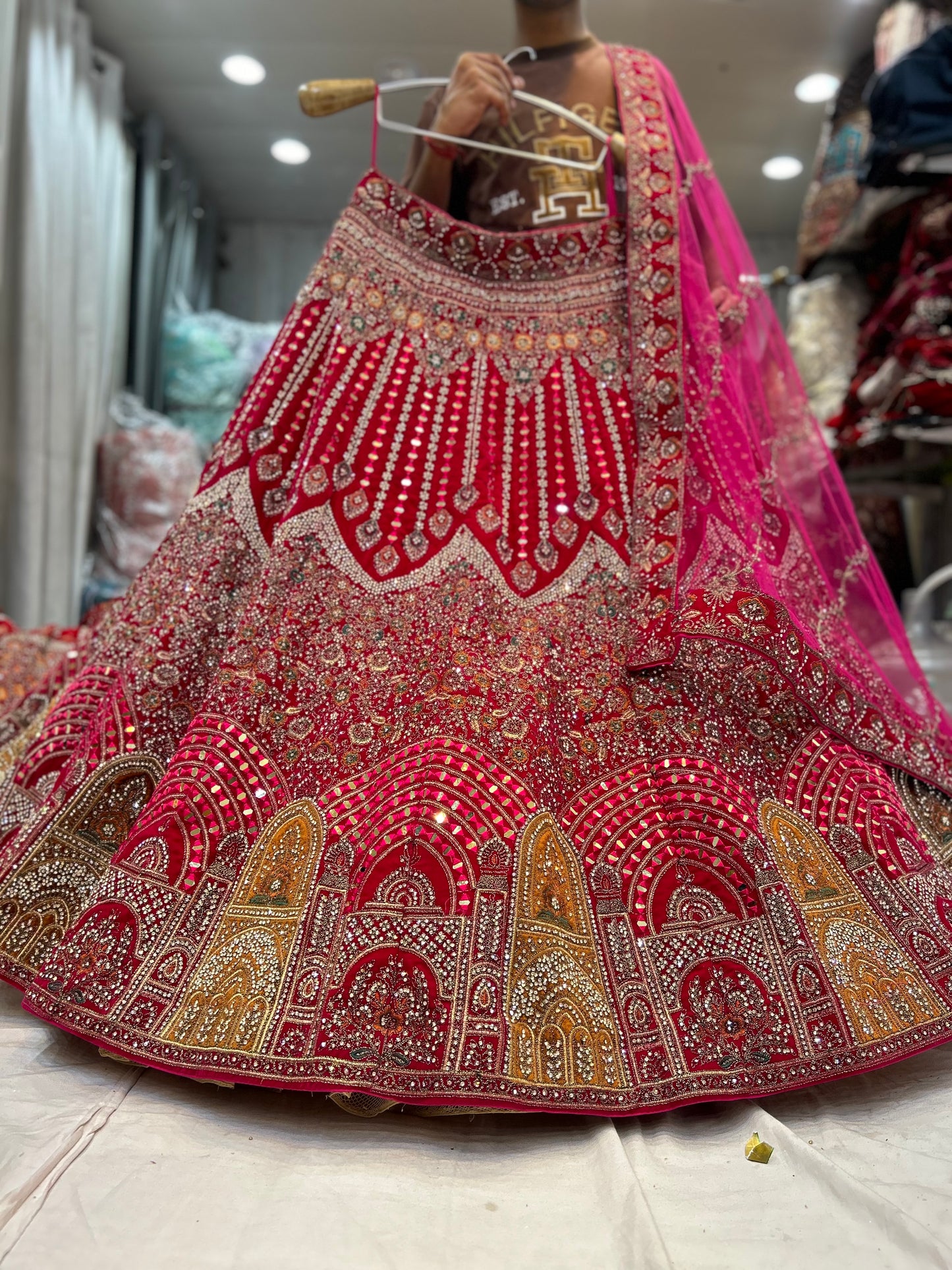 Astonishing teal blue jhumka lehenga