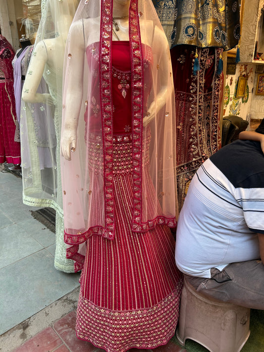 Pretty pink red lehenga