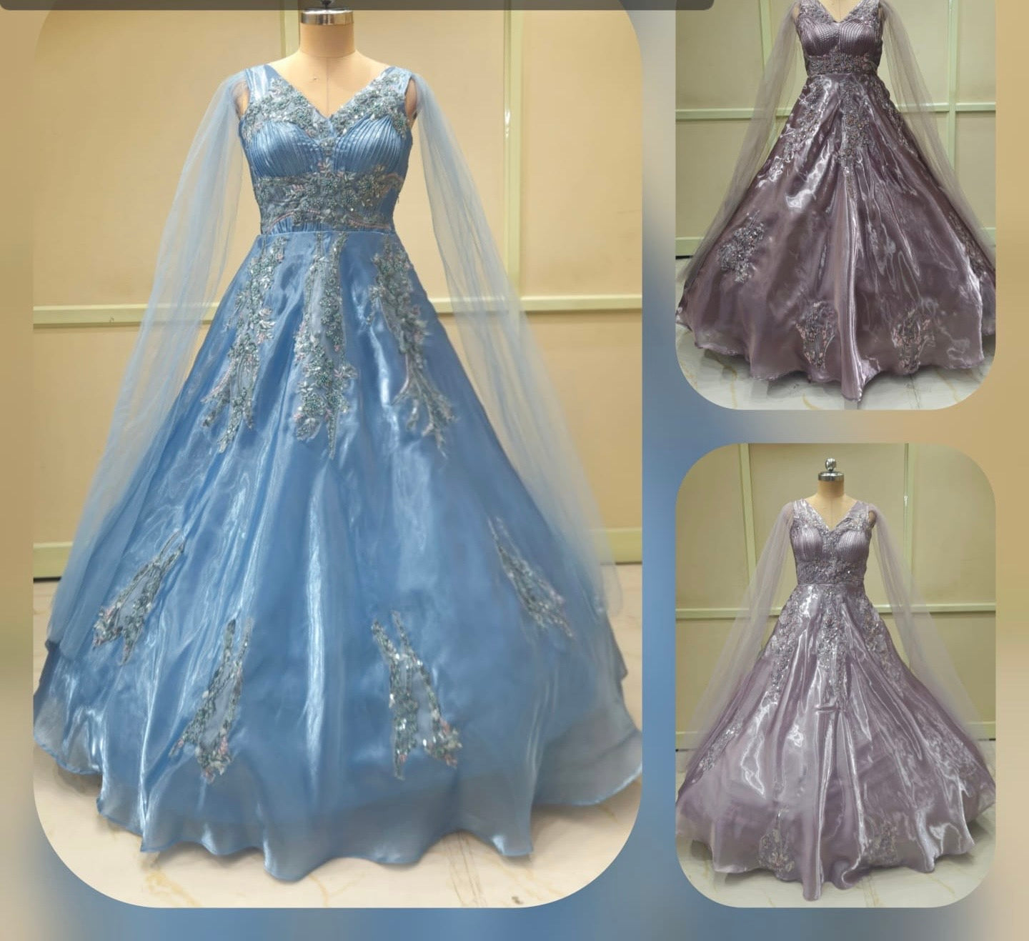 Purple Lavender Blue Gown
