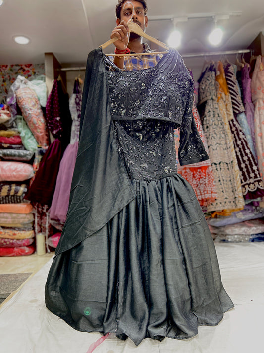 Designer black lehenga