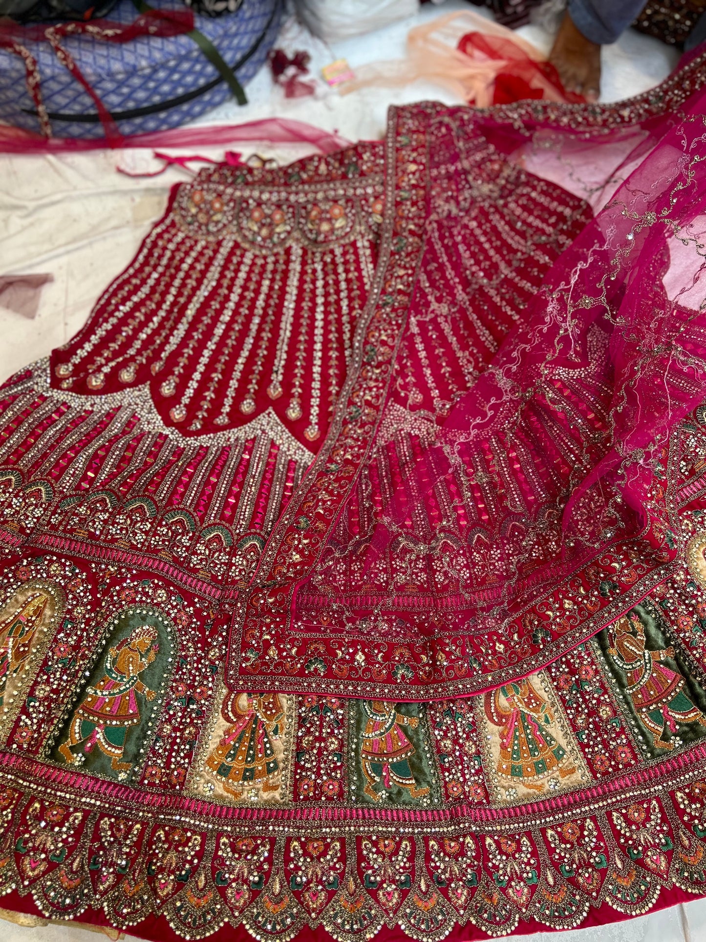 Stunning rani pink doli barat Jhumka bridal lehenga